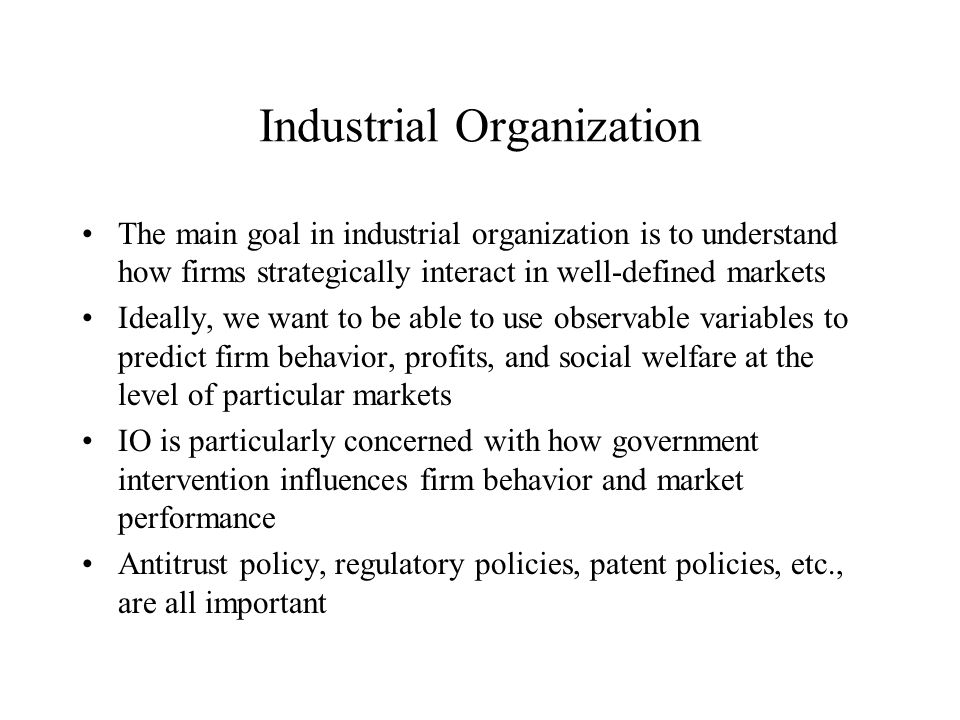 Industrial Organization - ppt download
